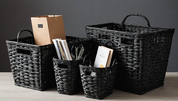 Schwarzer korb: stilvolle aufbewahrungslösungen für jedes zuhause